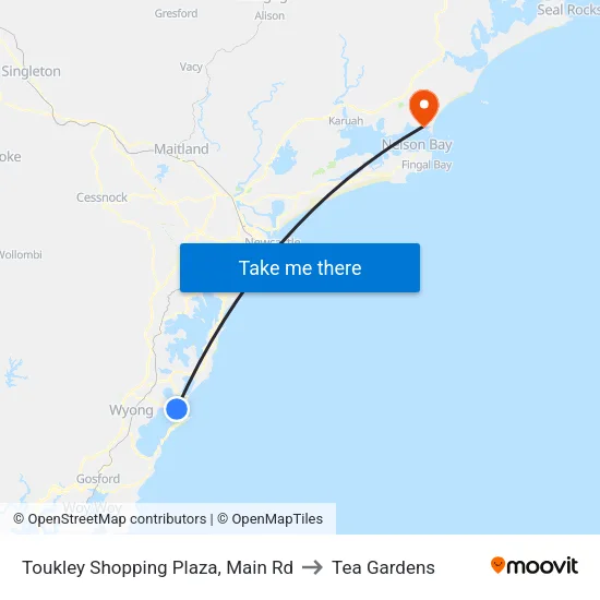 Toukley Shopping Plaza, Main Rd to Tea Gardens map
