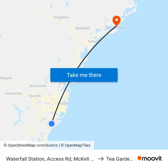 Waterfall Station, Access Rd, McKell Av to Tea Gardens map