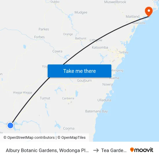 Albury Botanic Gardens, Wodonga Place to Tea Gardens map