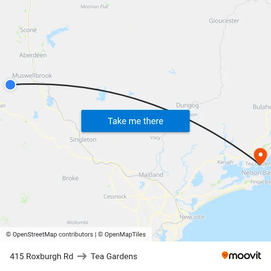 415 Roxburgh Rd to Tea Gardens map