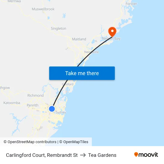 Carlingford Court, Rembrandt St to Tea Gardens map