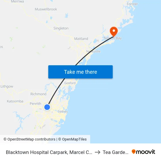 Blacktown Hospital Carpark, Marcel Cres to Tea Gardens map