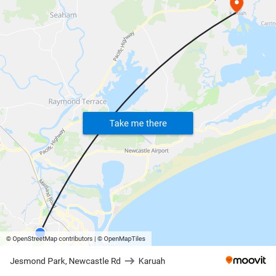 Jesmond Park, Newcastle Rd to Karuah map