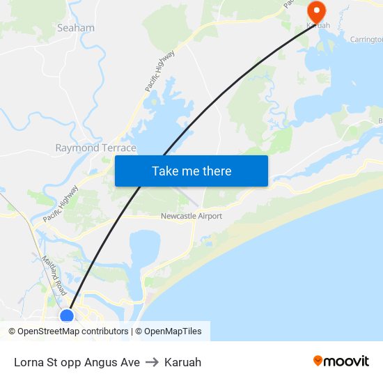 Lorna St opp Angus Ave to Karuah map