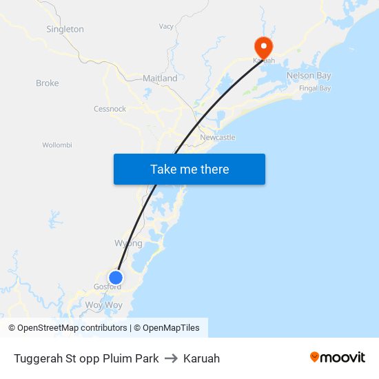 Tuggerah St opp Pluim Park to Karuah map