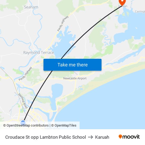 Croudace St opp Lambton Public School to Karuah map