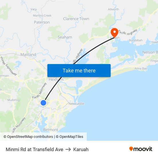 Minmi Rd at Transfield Ave to Karuah map