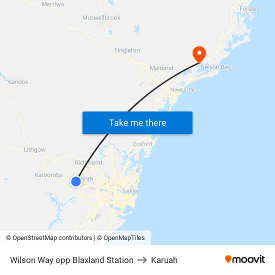 Wilson Way opp Blaxland Station to Karuah map