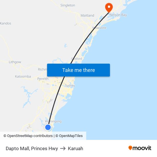 Dapto Mall, Princes Hwy to Karuah map