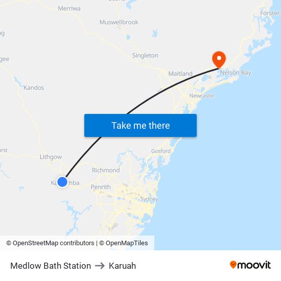 Medlow Bath Station to Karuah map