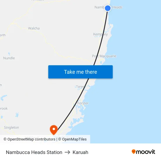Nambucca Heads Station to Karuah map