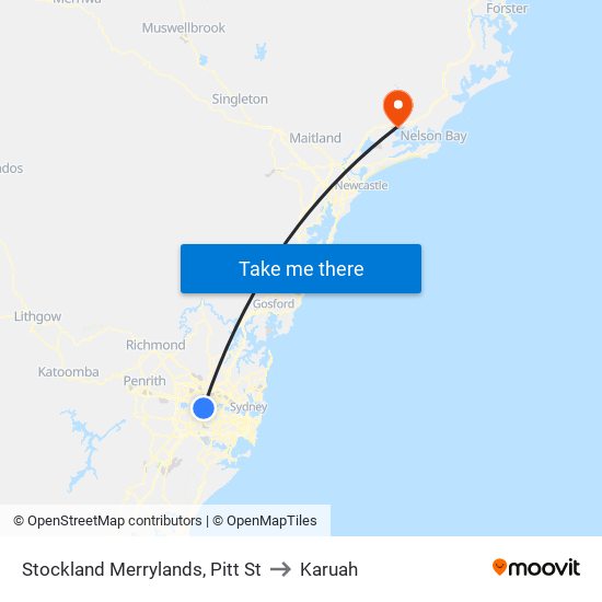 Stockland Merrylands, Pitt St to Karuah map