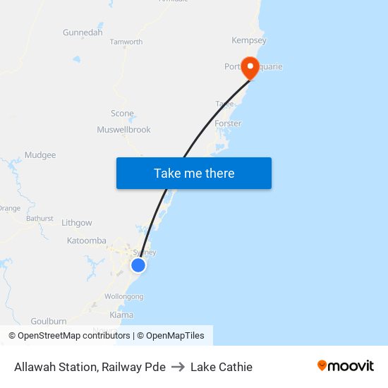 Allawah Station, Railway Pde to Lake Cathie map