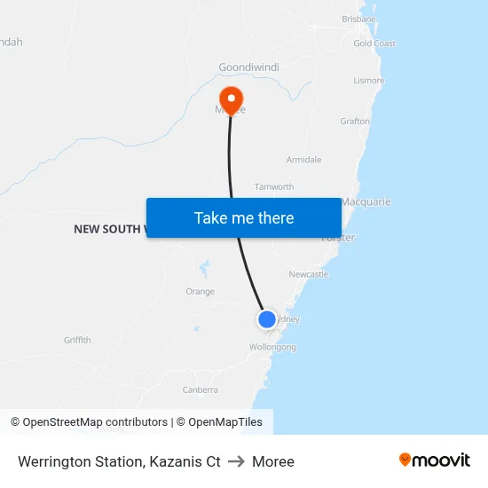 Werrington Station, Kazanis Ct to Moree map