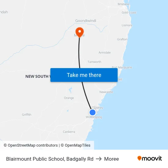 Blairmount Public School, Badgally Rd to Moree map