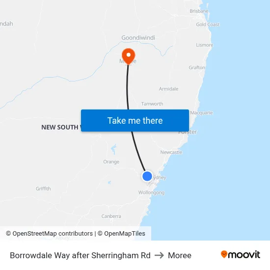 Borrowdale Way after Sherringham Rd to Moree map