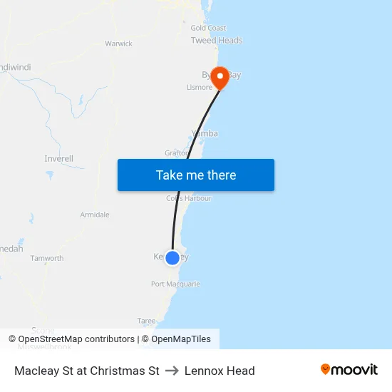 Macleay St at Christmas St to Lennox Head map