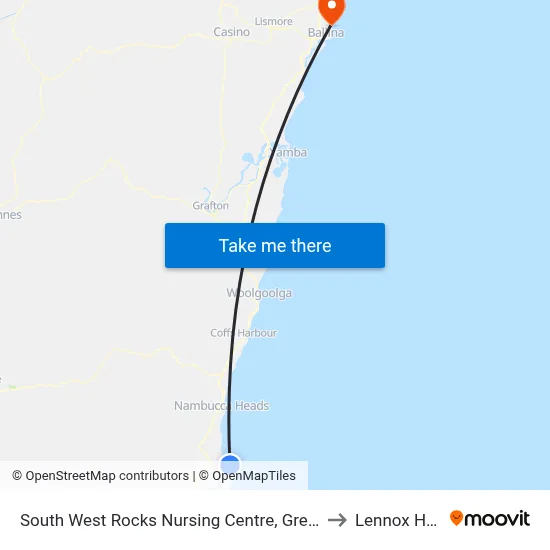 South West Rocks Nursing Centre, Gregory St to Lennox Head map