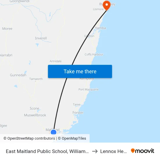 East Maitland Public School, William St to Lennox Head map