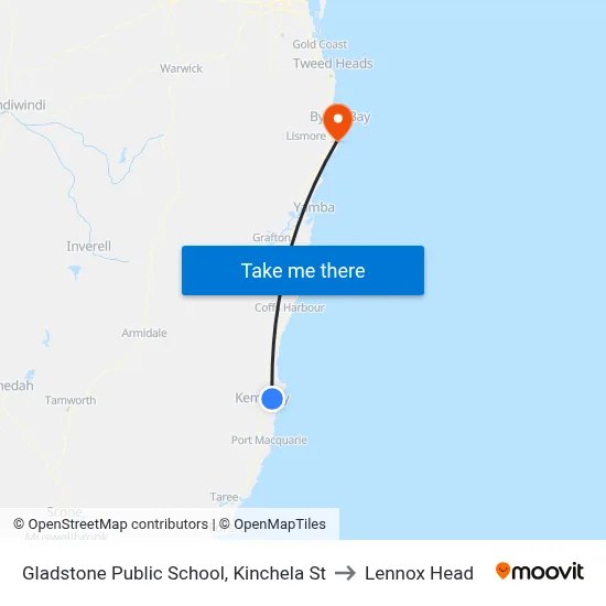 Gladstone Public School, Kinchela St to Lennox Head map