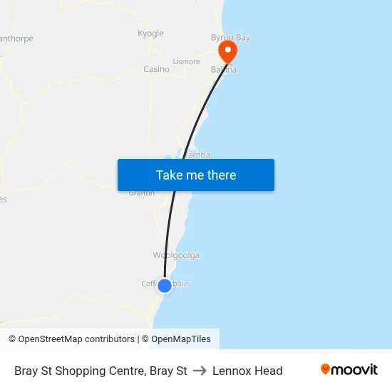 Bray St Shopping Centre, Bray St to Lennox Head map