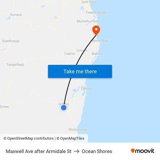 Maxwell Ave after Armidale St to Ocean Shores map