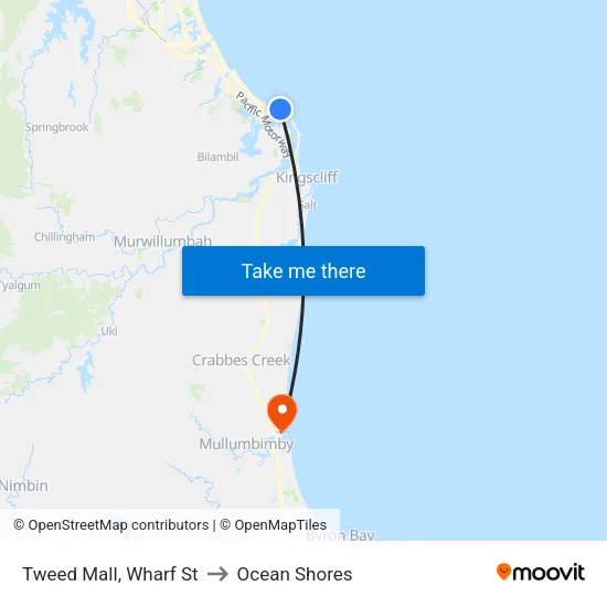 Tweed Mall, Wharf St to Ocean Shores map