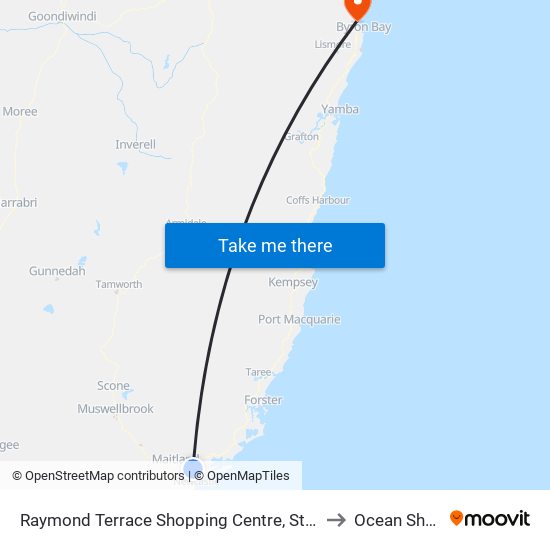 Raymond Terrace Shopping Centre, Sturgeon St to Ocean Shores map