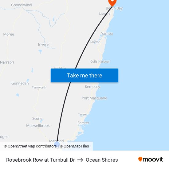 Rosebrook Row at Turnbull Dr to Ocean Shores map