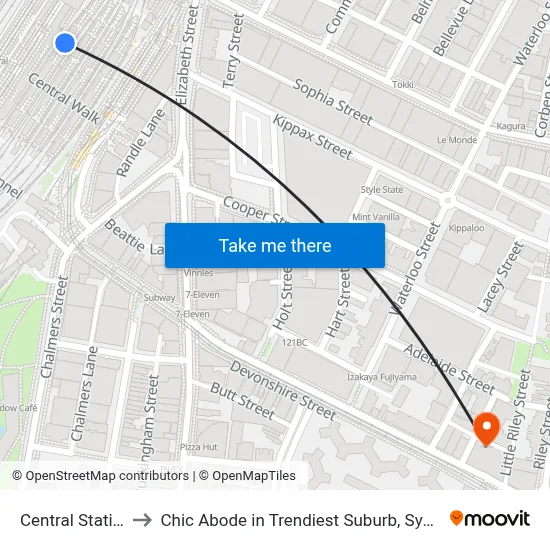 Central Station to Chic Abode in Trendiest Suburb, Sydney map
