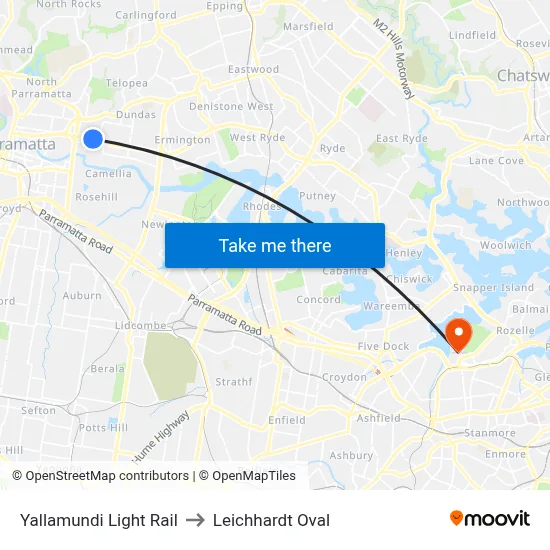 Yallamundi Light Rail to Leichhardt Oval map