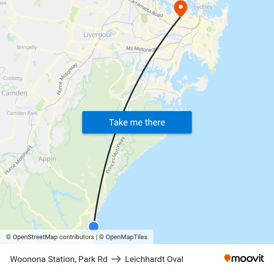 Woonona Station, Park Rd to Leichhardt Oval map