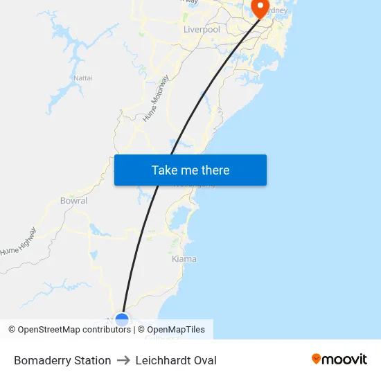 Bomaderry Station to Leichhardt Oval map