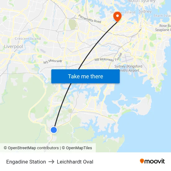 Engadine Station to Leichhardt Oval map
