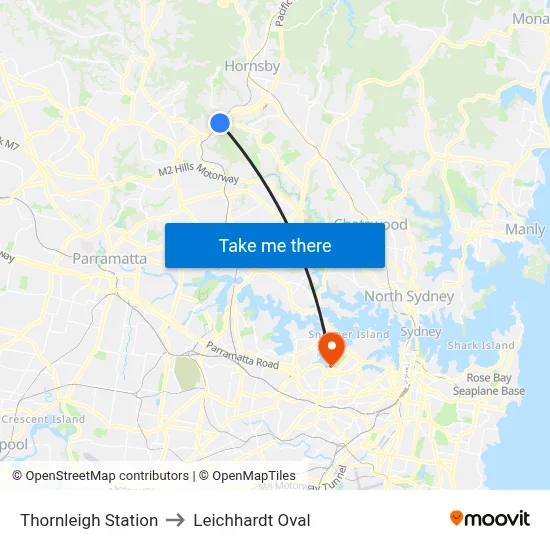 Thornleigh Station to Leichhardt Oval map