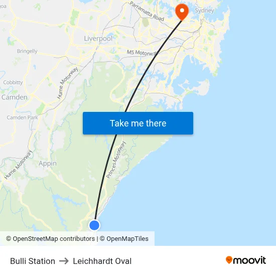 Bulli Station to Leichhardt Oval map
