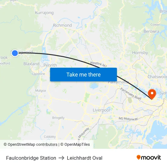 Faulconbridge Station to Leichhardt Oval map