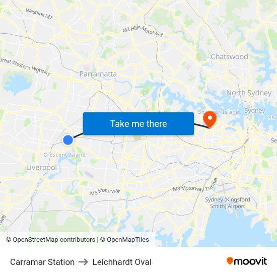 Carramar Station to Leichhardt Oval map