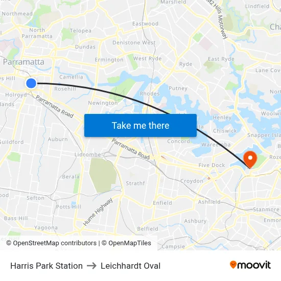 Harris Park Station to Leichhardt Oval map