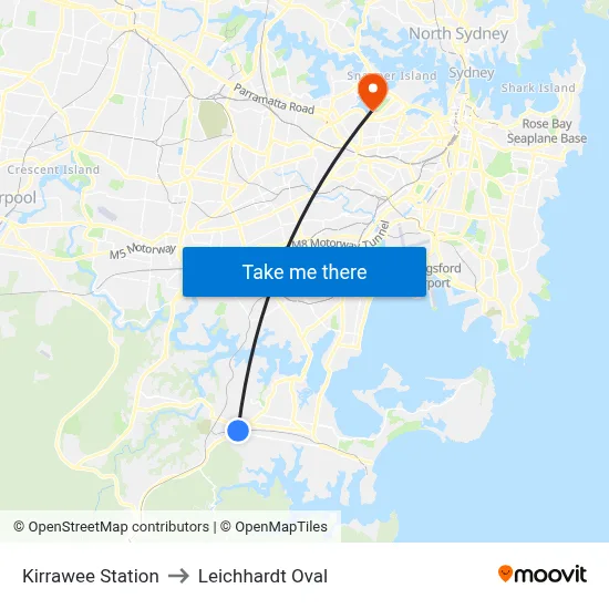 Kirrawee Station to Leichhardt Oval map