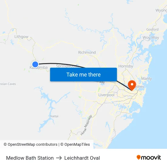 Medlow Bath Station to Leichhardt Oval map