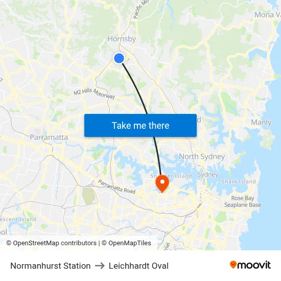 Normanhurst Station to Leichhardt Oval map