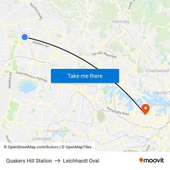 Quakers Hill Station to Leichhardt Oval map