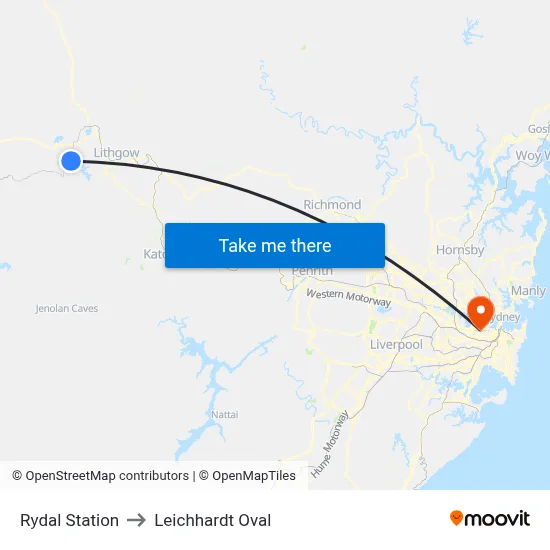 Rydal Station to Leichhardt Oval map