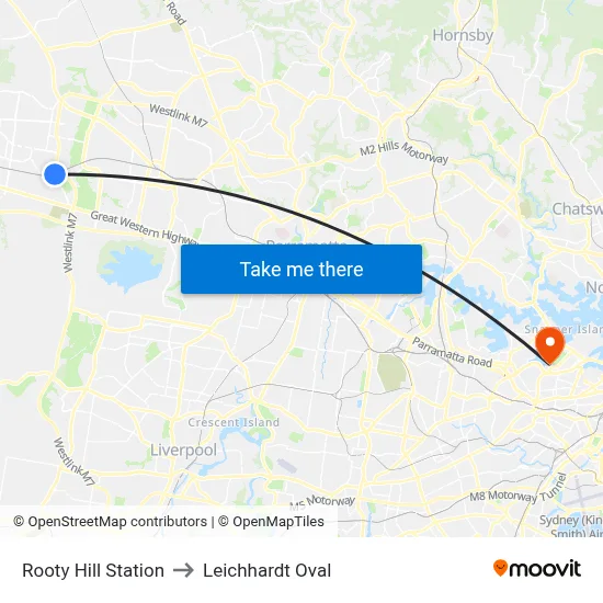 Rooty Hill Station to Leichhardt Oval map