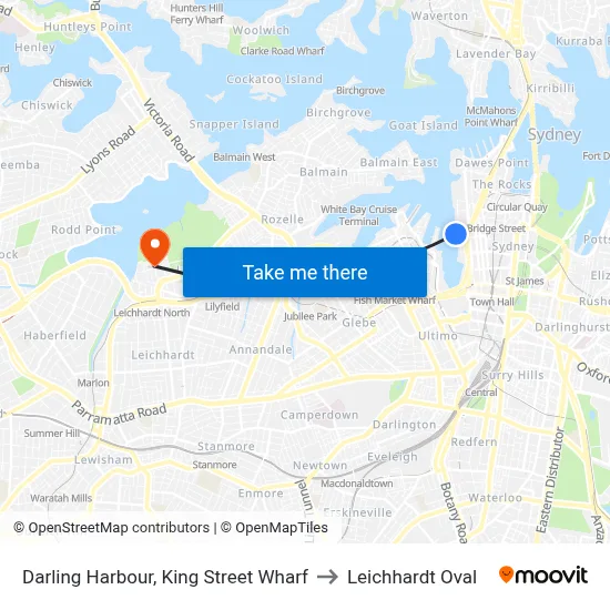 Darling Harbour, King Street Wharf to Leichhardt Oval map