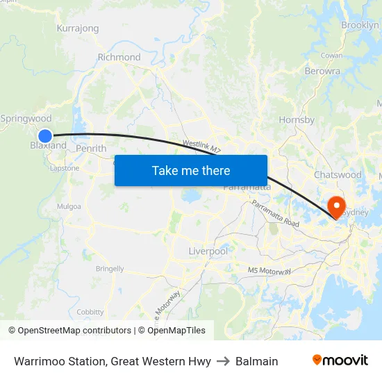 Warrimoo Station, Great Western Hwy to Balmain map