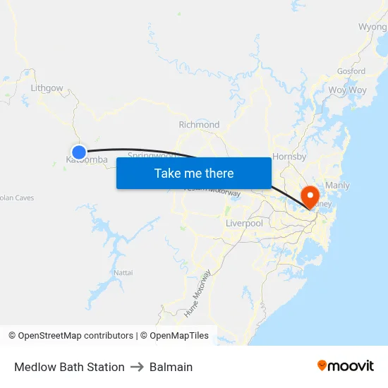 Medlow Bath Station to Balmain map