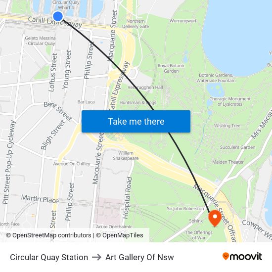 Circular Quay Station to Art Gallery Of Nsw map