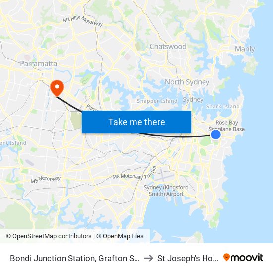 Bondi Junction Station, Grafton St, Stand R to St Joseph's Hospital map